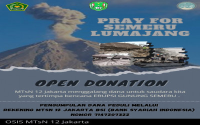 OSIS MTsN 12 Jakarta Open Donasi Korban Erupsi Gunung Semeru